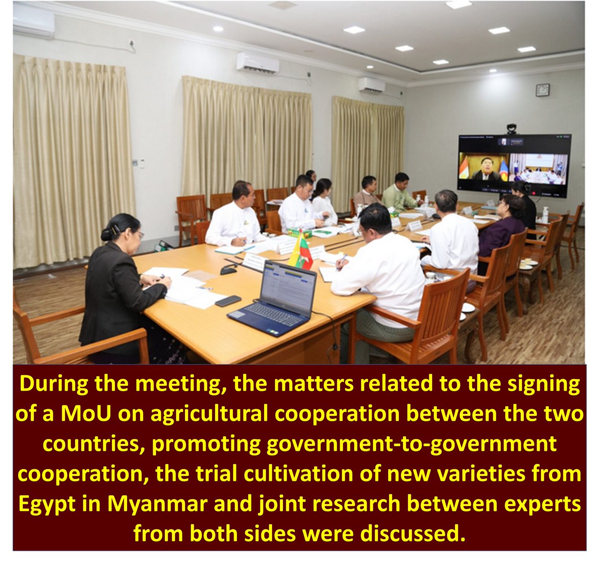 Views of Myanmar (@viewsofmm22) on Twitter photo #Myanmar, #Egypt Discuss Agricultural Development via Videoconference #WhatsHappeningInMyanmar #MyanmarFactCheck <a href="/ViewsofMM22/">Views of Myanmar</a> #Myanmar, #Egypt Discuss Agricultural Development via Videoconference #WhatsHappeningInMyanmar #MyanmarFactCheck <a href="/ViewsofMM22/">Views of Myanmar</a>