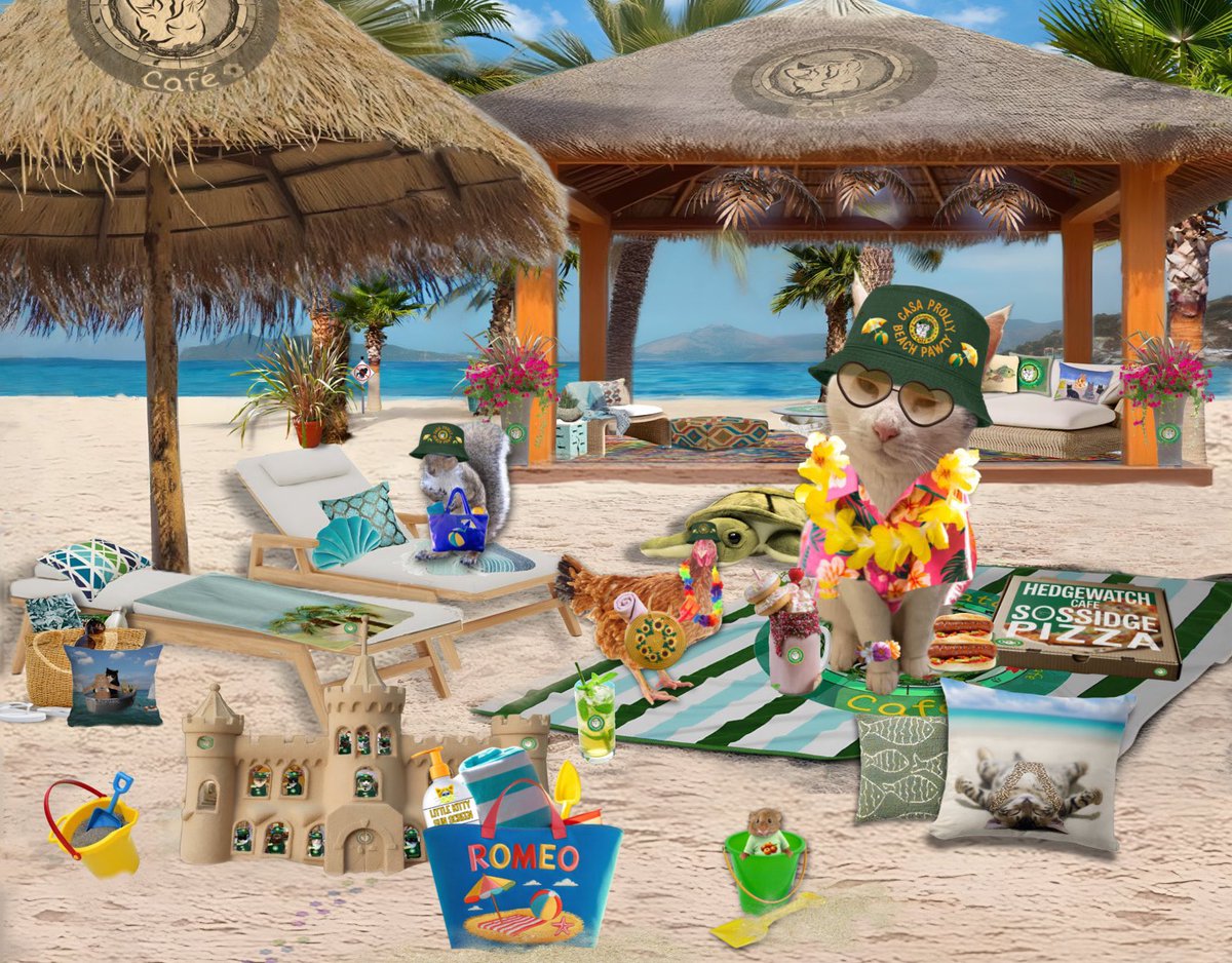 We have made it and Hazel is safe in her little bucket as Trev,Imogen and I Build sandcastles.  #HWCafe At the #CasaProlly. ❤️❤️🐾🐾