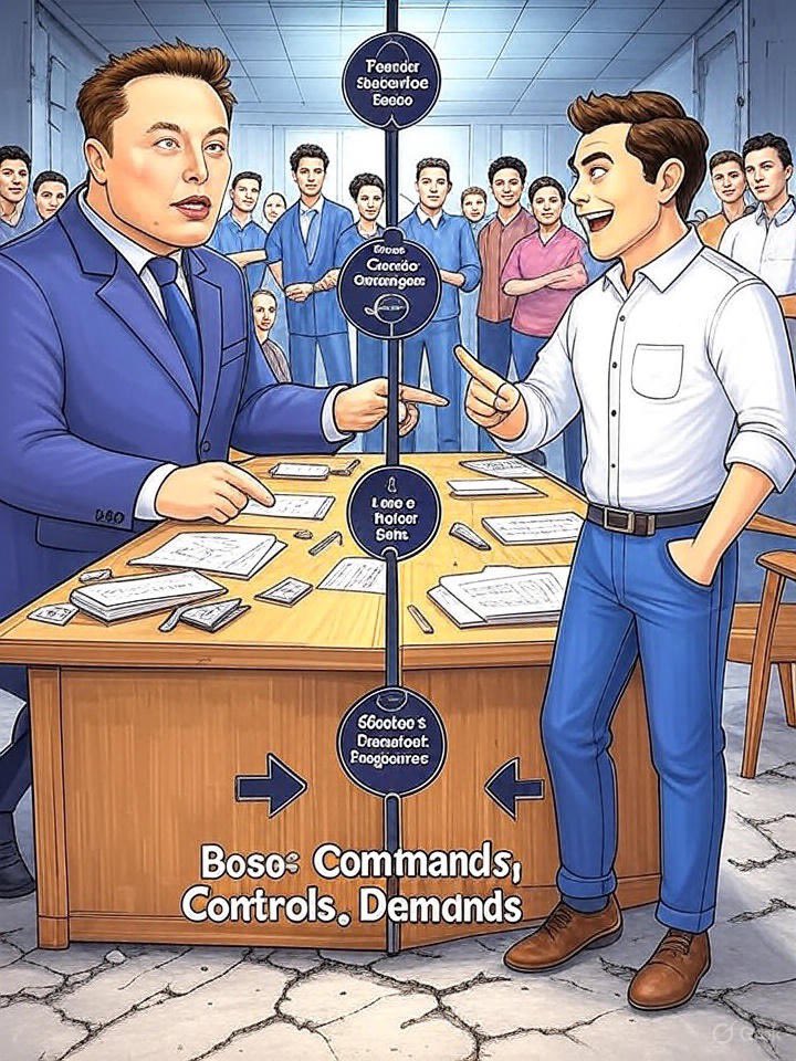 gaurang_nanda's tweet photo. Boss vs. Leader: One commands, controls, and demands in a crumbling office, while the other inspires, empowers, and collaborates. See the difference with Elon Musk-style avatars! #Leadership #Motivation #Teamwork
#BossVsLeader @cb_doge used grok for first time 😬 https://t.co/ErfmJJ7nUV