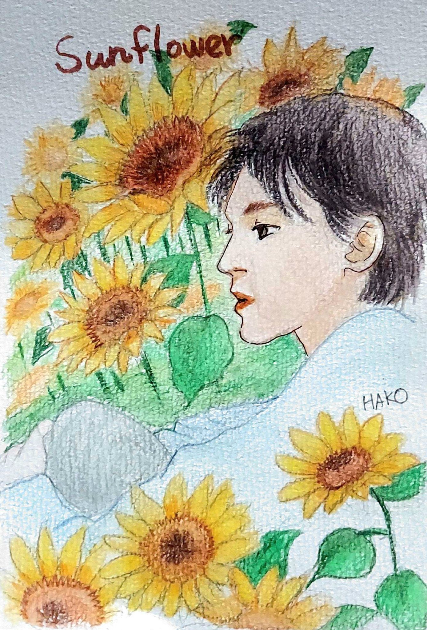 『おひなさま』　水彩色鉛筆画 おひなさま』水彩色鉛筆画