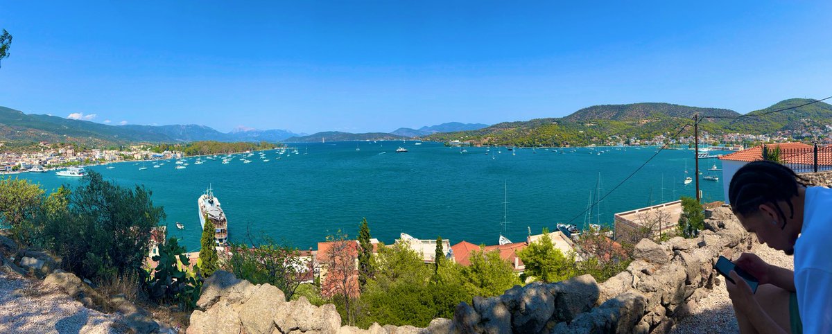 Yesterday was special. A full day cruise with extended stops at the beautiful islands of Poros and Greece. Outstanding views, swimming, pistachio gelato, Greek traditional  dancing, food, and quality time.  #LoggersInGreece