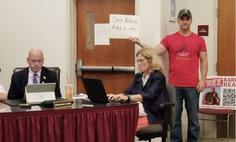 DoctorTurtleboy's tweet photo. 2 weeks before arresting me Michael Morrissey sent an email to Brian Tully and others about me showing up at a public Canton Selectboard meeting and holding a sign that said "Chris Albert killed a man." https://t.co/2hmjN4qNPR
