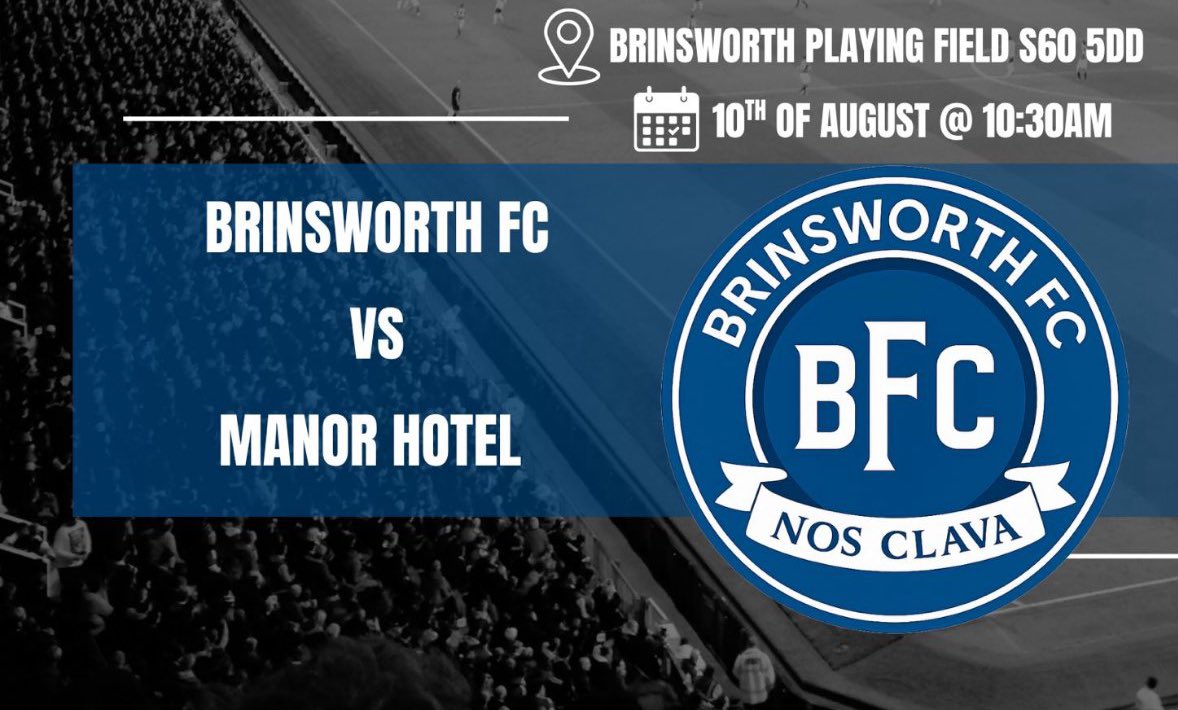 Back in pre season action tomorrow morning away at <a href="/fc_brinsworth/">Brinsworth fc</a>

Plenty of minutes to be given out to the travelling squad as we edge closer to the start of the season.

#UTM | <a href="/Rdslfootball/">Rotherham And District Sunday League</a> 

- credit Brinsworth for the match graphic.