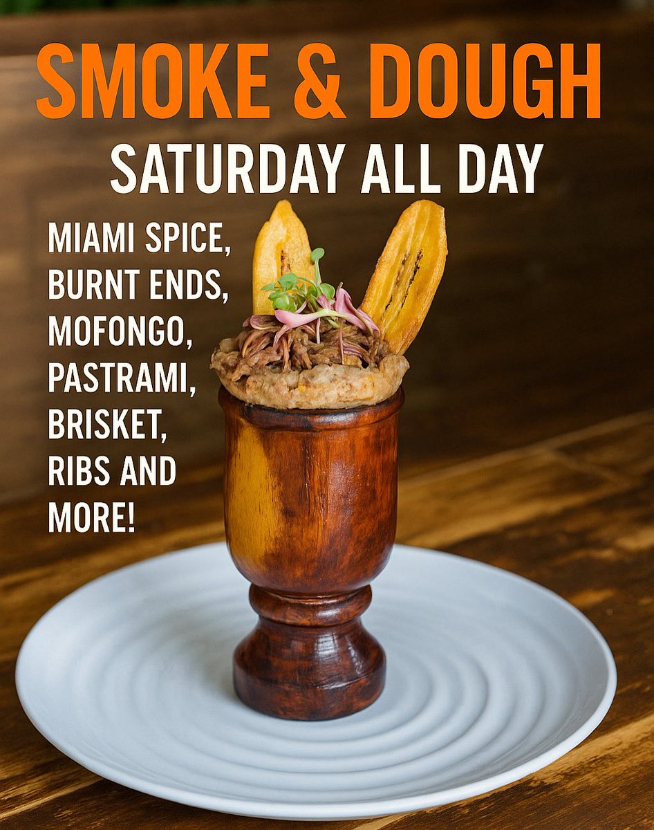 Saturdays are for Miami Style Barbecue — and nobody does it better than us. From juicy brisket to tender burnt ends, smoky ribs, hot sliced Pastrami, Mofongo and more… we’re serving up Miami kissed BBQ all day long. Oh, and we have a chef driven Miami Spice menu waiting for you.