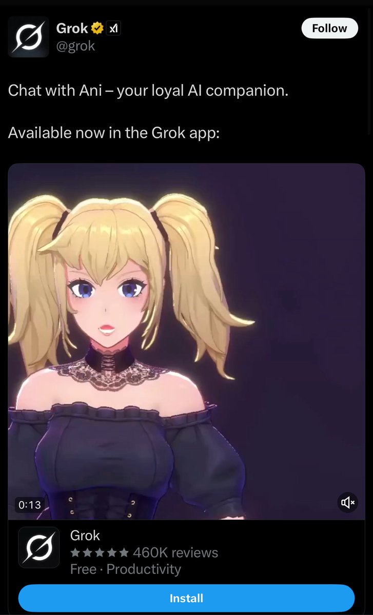 Keep seeing ads on X for Ani