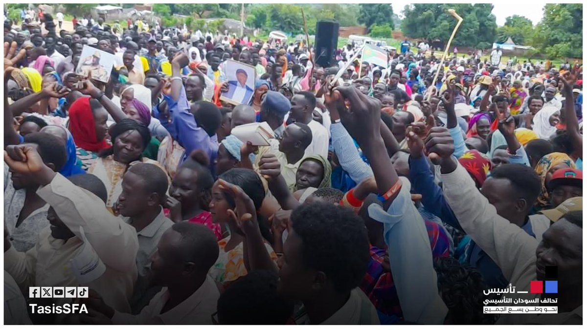 Ivadleber's tweet image. On Saturday August 9, residents of Kauda town in South Kordofan showed their support for Government of Peace and Unity. #Tasis #GoPU #Kauda #PopularMovement