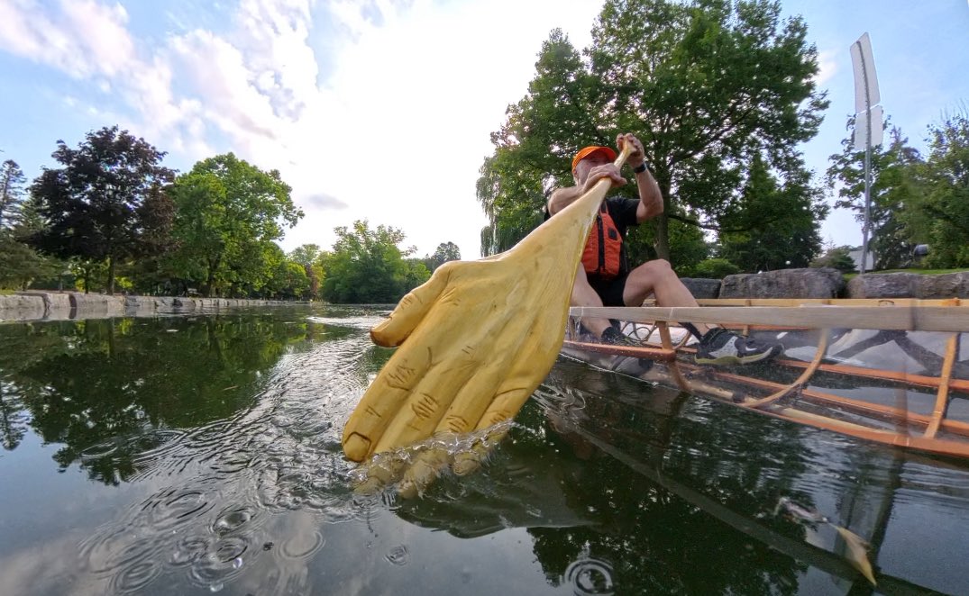 Paddling with a heavy hand.