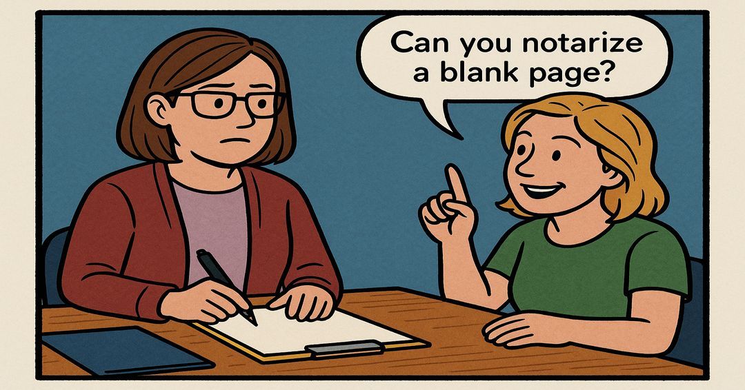 nwnotaryonthego's tweet image. “Can you notarize a blank page?”
Sure—right after we notarize your invisible friend’s lease.

We give clear answers to real notary questions. No loopholes, no invisible ink.

#NotaryFAQ #MobileNotary #RemoteOnlineNotary #NotaryHumor
