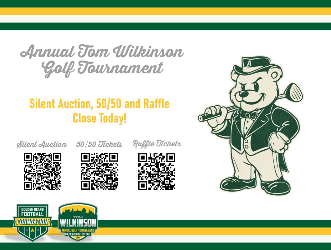 Final day to get in on the action! Everything will close today at the conclusion of the Annual Tom Wilkinson Golf Tournament! 5050 jackpot is over $1000 bucks, custom GBF golf bag, adirondack chairs, Elks Loge Experience for 6 are all up for grabs!

Head to