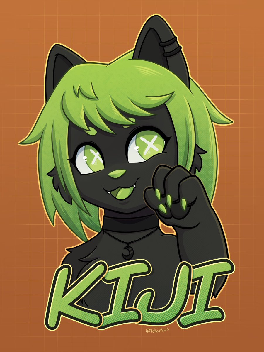 YokaiPaws's tweet photo. Con badge for my my cousin’s birthday! 🎉 https://t.co/N7ldmvIgU6