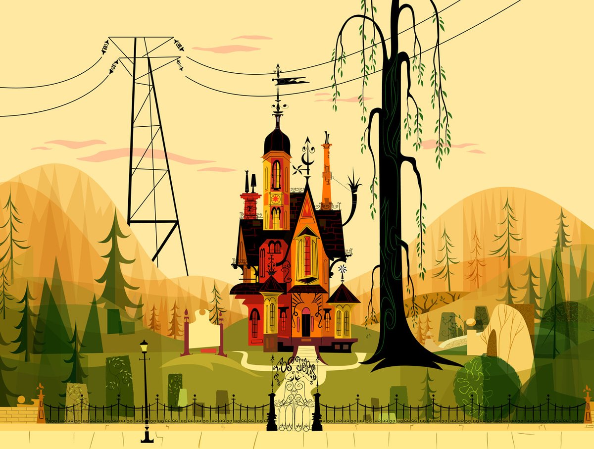 ani_obsessive's tweet image. Background paintings by Sue Mondt for Foster's Home for Imaginary  Friends (2004–2009), created by Craig McCracken, Cartoon Network Studios