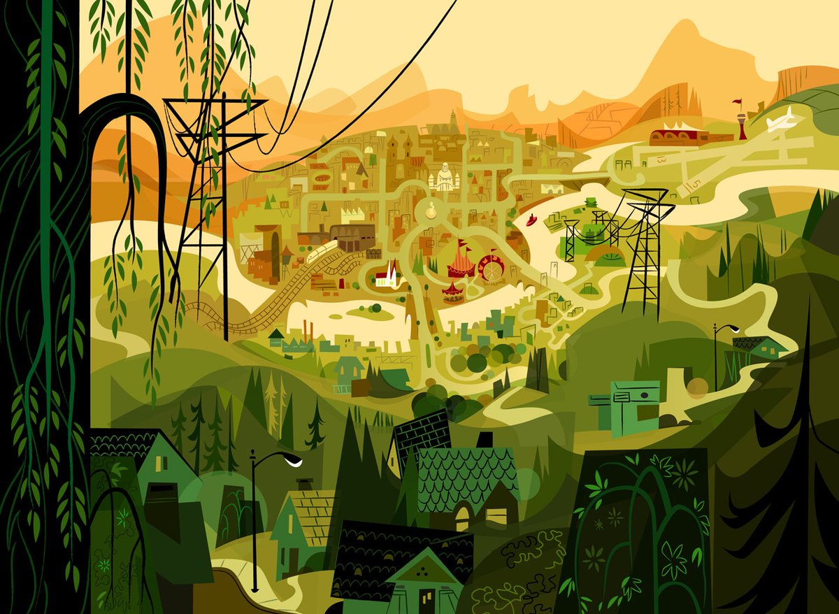 ani_obsessive's tweet image. Background paintings by Sue Mondt for Foster's Home for Imaginary  Friends (2004–2009), created by Craig McCracken, Cartoon Network Studios