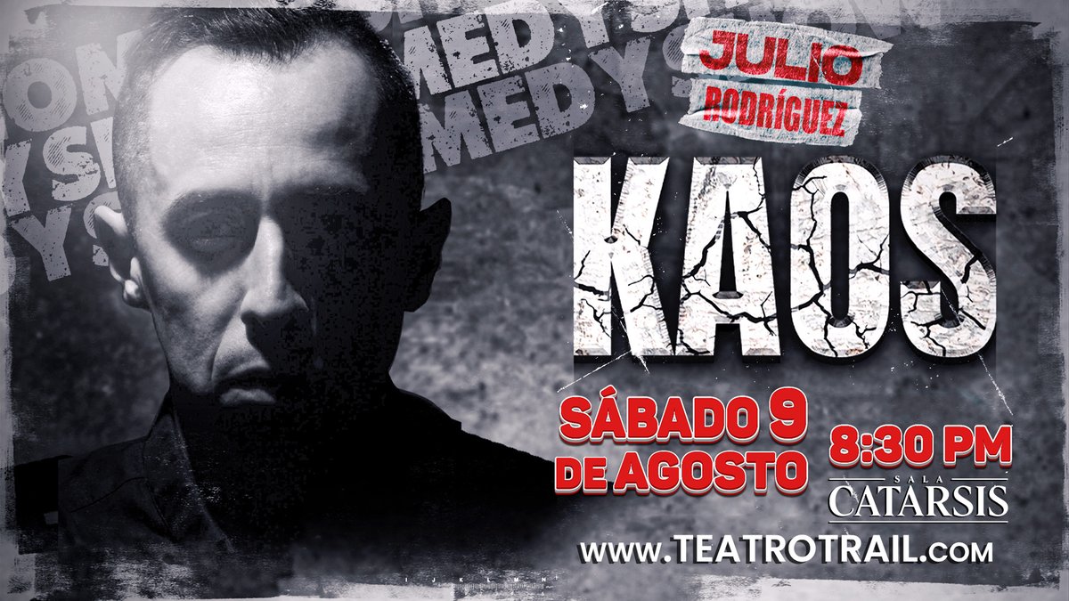 🎭 JULIO RODRÍGUEZ EN KAOS COMEDY SHOW  ¿Listo para reírte del caos que llamamos vida? Sátira, improvisación y contacto directo con “El Nené” — sin filtros, sin piedad. 📍Coral Gables | 🗓️ Sábado 9 de agosto | ⏰ 8:30 PM 🎟️ Boletos  disponibles en teatrotrail.com