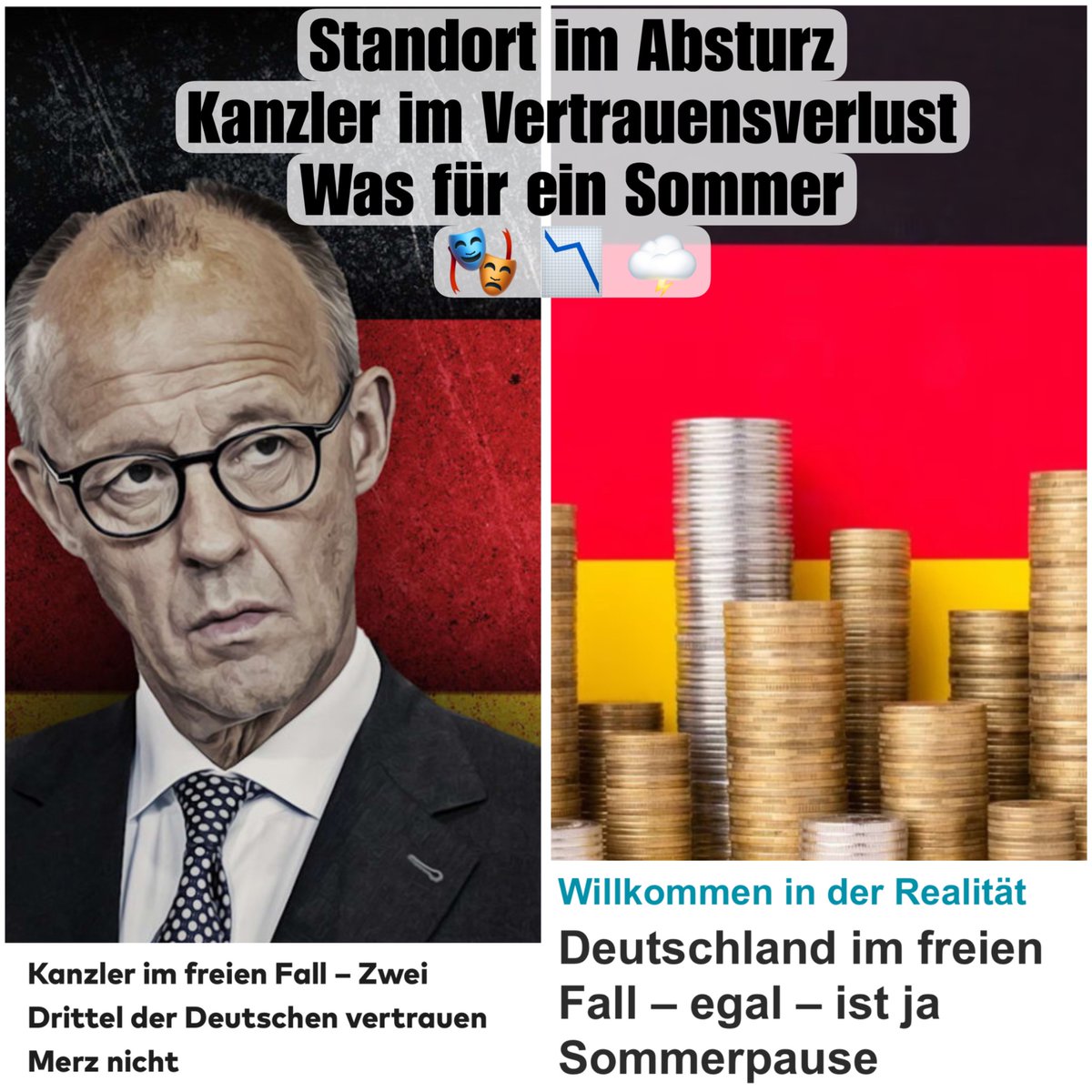 📉 Der freie Fall der Wirtschaft kennt keine Sommerpause. Während das Parlament entspannt, werden Entscheidungen getroffen, die den Standort weiter schwächen: #Rentenpaket, #Tariftreuegesetz, #Mindestlohnerhöhung und weitere Beschlüsse, die auf politischen Druck hin fallen, statt