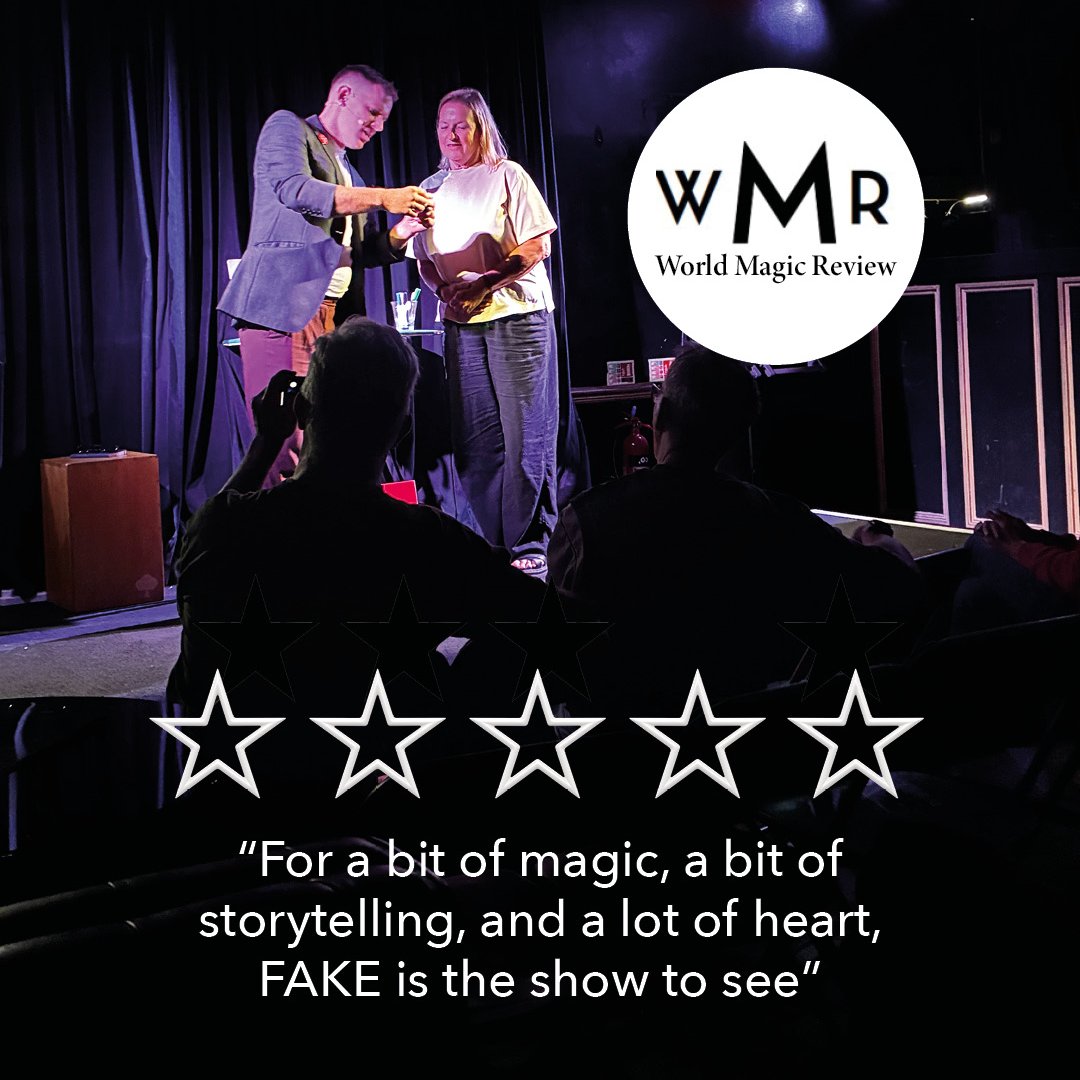 ⭐️⭐️⭐️⭐️⭐️ from <a href="/worldmagicrv/">World Magic Review</a>!  

<a href="/chriscookmagic/">Chris Cook</a>’s FAKE mixes art, history &amp; jaw-dropping magic in “a magically told story” with new illusions even fans won’t see coming.  

Read the full review ➡️ worldmagicreview.com/2025/08/08/chr…

See the show ➡️ edfringe.com/tickets/whats-…  

#EdFringe