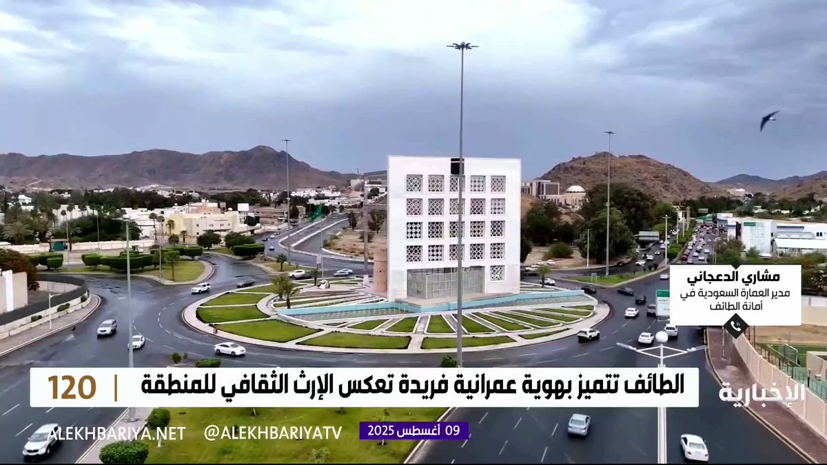 مدير العمارة السعودية في أمانة الطائف م. مشاري الدعجاني: هوية عمارة الطائف تمنح المدينة طابعا خاصا يعكس أصالتها، وبدأنا إصدار 15 رخصة سكنية متوافقة معها برنامج 120 | #الإخبارية مدير العمارة السعودية في أمانة الطائف م. مشاري الدعجاني: هوية عمارة الطائف تمنح المدينة طابعا خاصا يعكس أصالتها، وبدأنا إصدار 15 رخصة سكنية متوافقة معها برنامج 120 | #الإخبارية