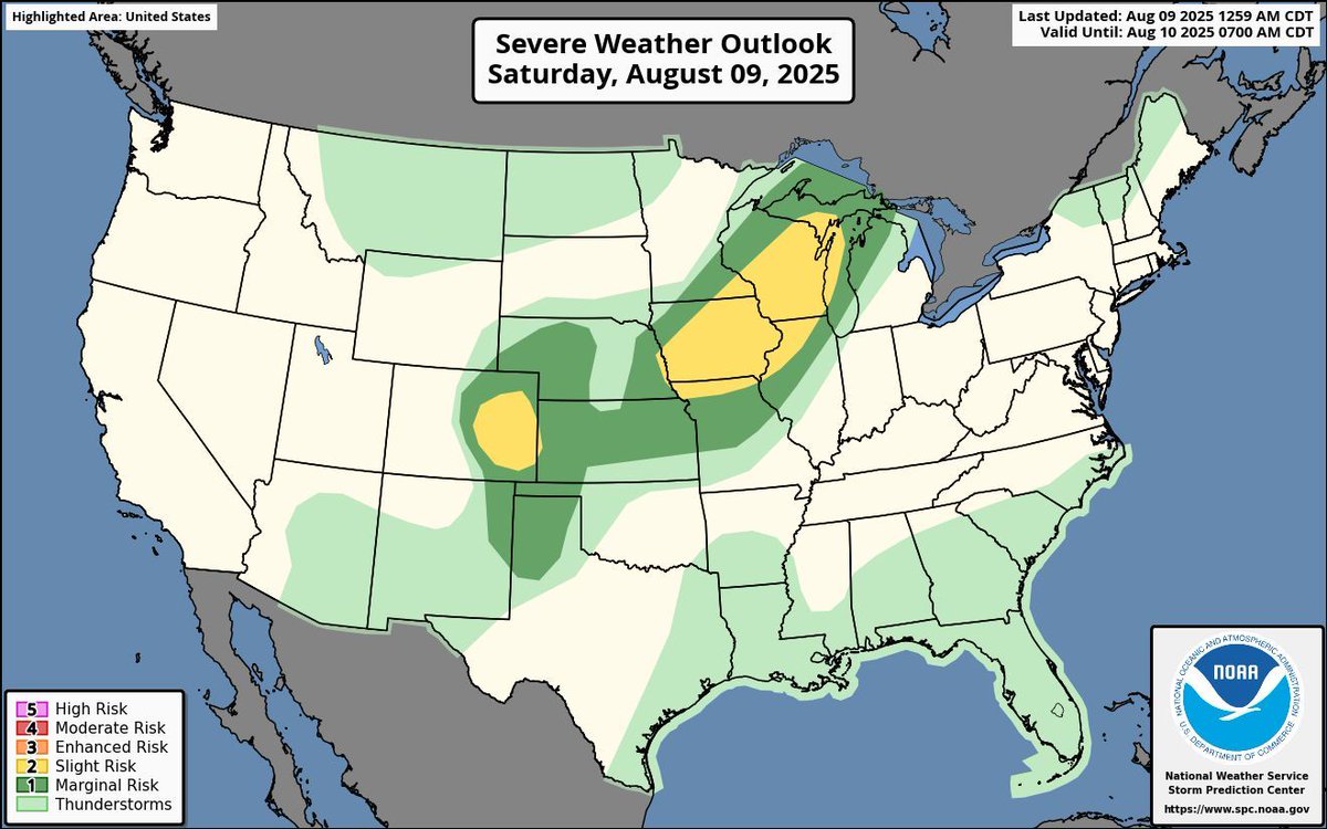 SEVERE WEATHER is possible today across the Midwest and Central Plains!

Damaging winds, large hail, and a couple of tornadoes are possible. Additionally, flooding is possible. Stay weather aware!