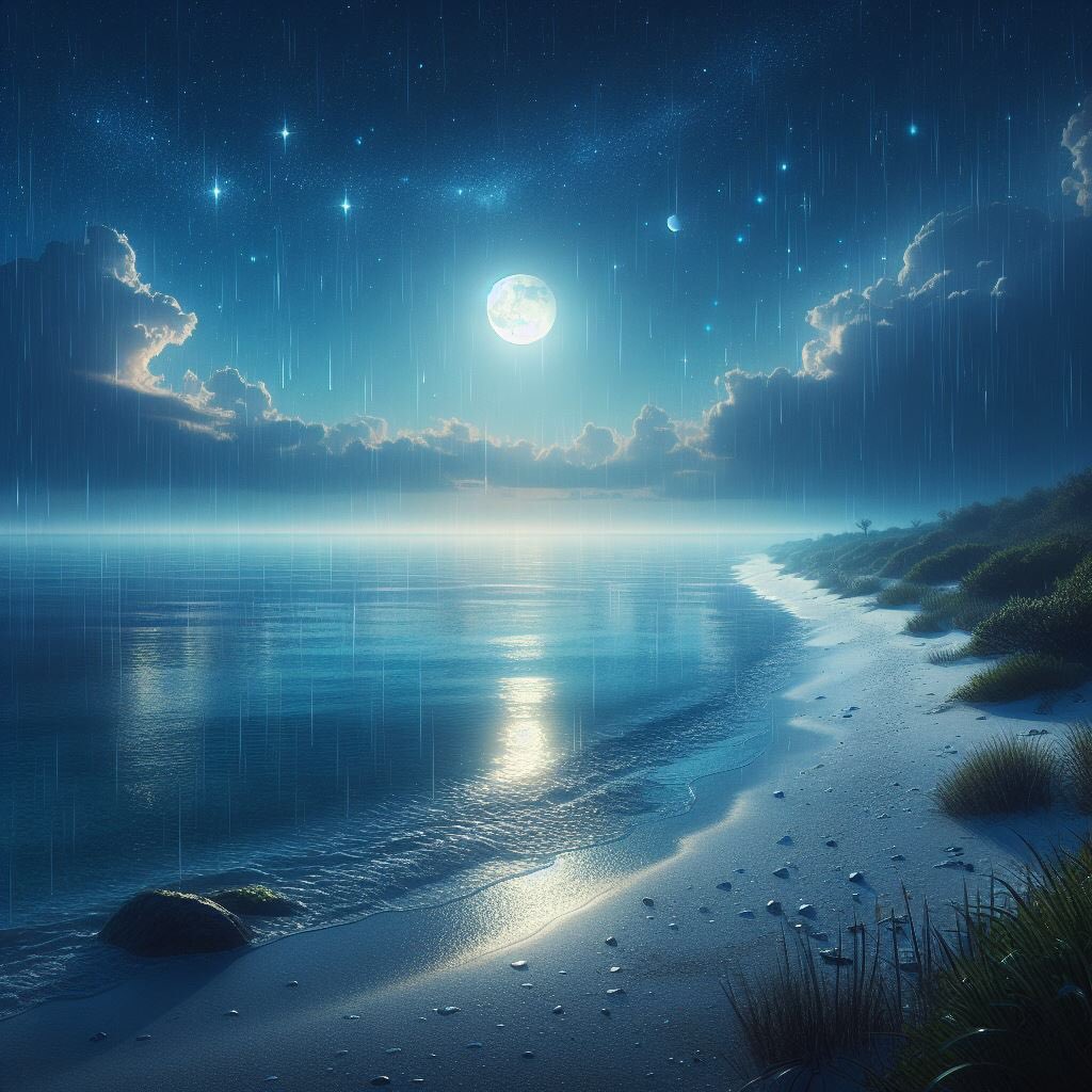 Beaumont to Biloxi
Sea breeze at your door
Gypsy rings, dang hurricanes
White silver sandy shore
Blue Light lounge is shinin'
Way out on the piers

Makes it look just like stars on the water
Just like stars on the water
Just like stars on the water, when it rains