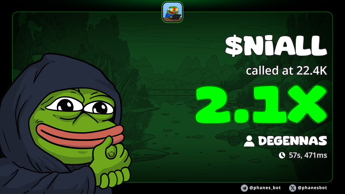 2x plus on $NIALL 

Ca: CQv1u8LotwmKYVuk6cpwFAT6QZhL1FDah1BFPCoQBAGS

Join tg here 👇 for more cooks
t.me/degennasgambles