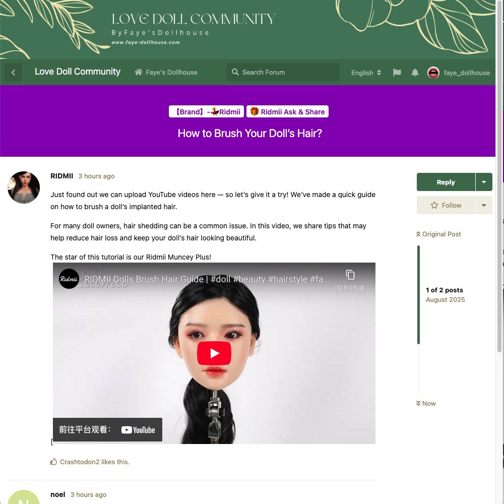 FayeDollhouse's tweet photo. 🚀 Love Doll Community — Beta v0.2 Update 🎥
You can now post video links in the comments, and they’ll play directly in the forum!
Supported platforms:
• YouTube
• Vimeo
• Instagram
• X (Twitter)
• TikTok

Drop a link and try it out! 💬✨

#FayeDollhouse #DollCommunity https://t.co/dOGnEyG5D4