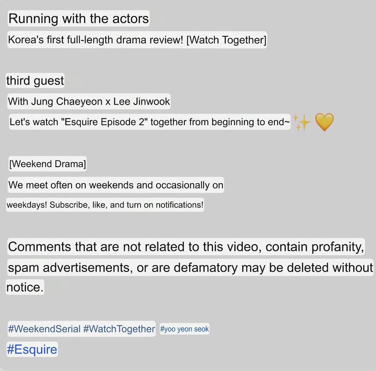 BerryRobotBolat's tweet photo. yellow heart under the video description again 💛✨ #WatchTogether https://t.co/nNyqgD1Z0s