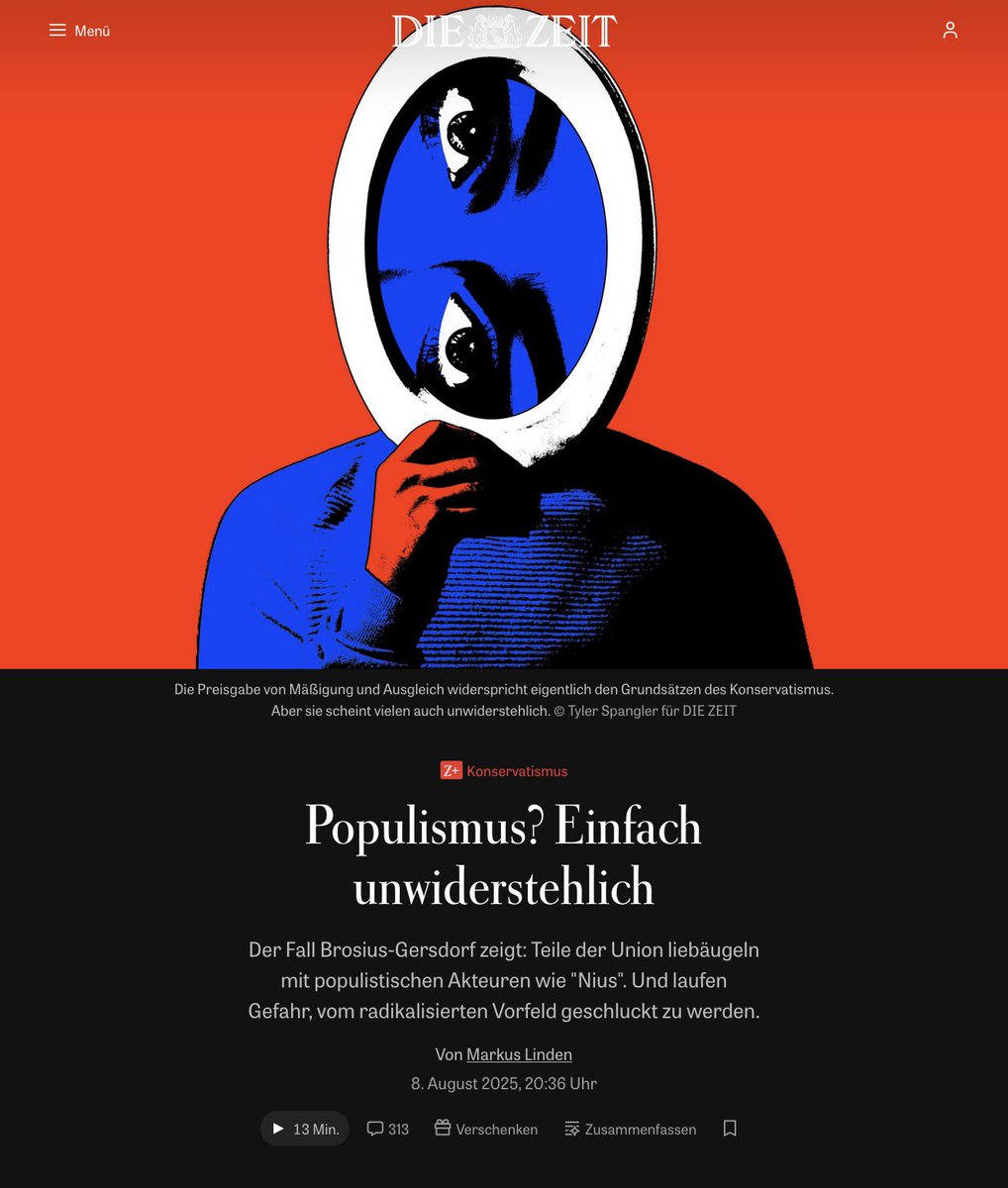 „In der morgendlichen Show Nius Live geben sich die immer gleichen Protagonisten die Klinke in die Hand, um Springer und die Union vor sich herzutreiben. Neben Reichelt sind das etwa der einstige NZZ-Journalist <a href="/DrKissler/">Alexander Kissler</a> die Publizistin <a href="/Birgit_Kelle/">Birgit Kelle</a> und der Rechtsanwalt Joachim