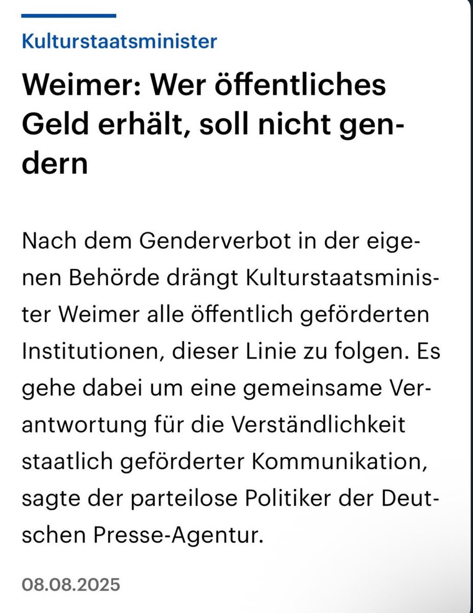 polenz_r's tweet photo. Wer gendert, wird dafür massiv kritisiert, bis hin zu persönlicher Anfeindung. Wer nicht gendert… Ich habe hier keinen Thread gesehen, wo das ein Thema wäre. Soviel zu der Frage, wer hier auf Kulturkampf gebürstet ist. https://t.co/DO6rB2p1Ma