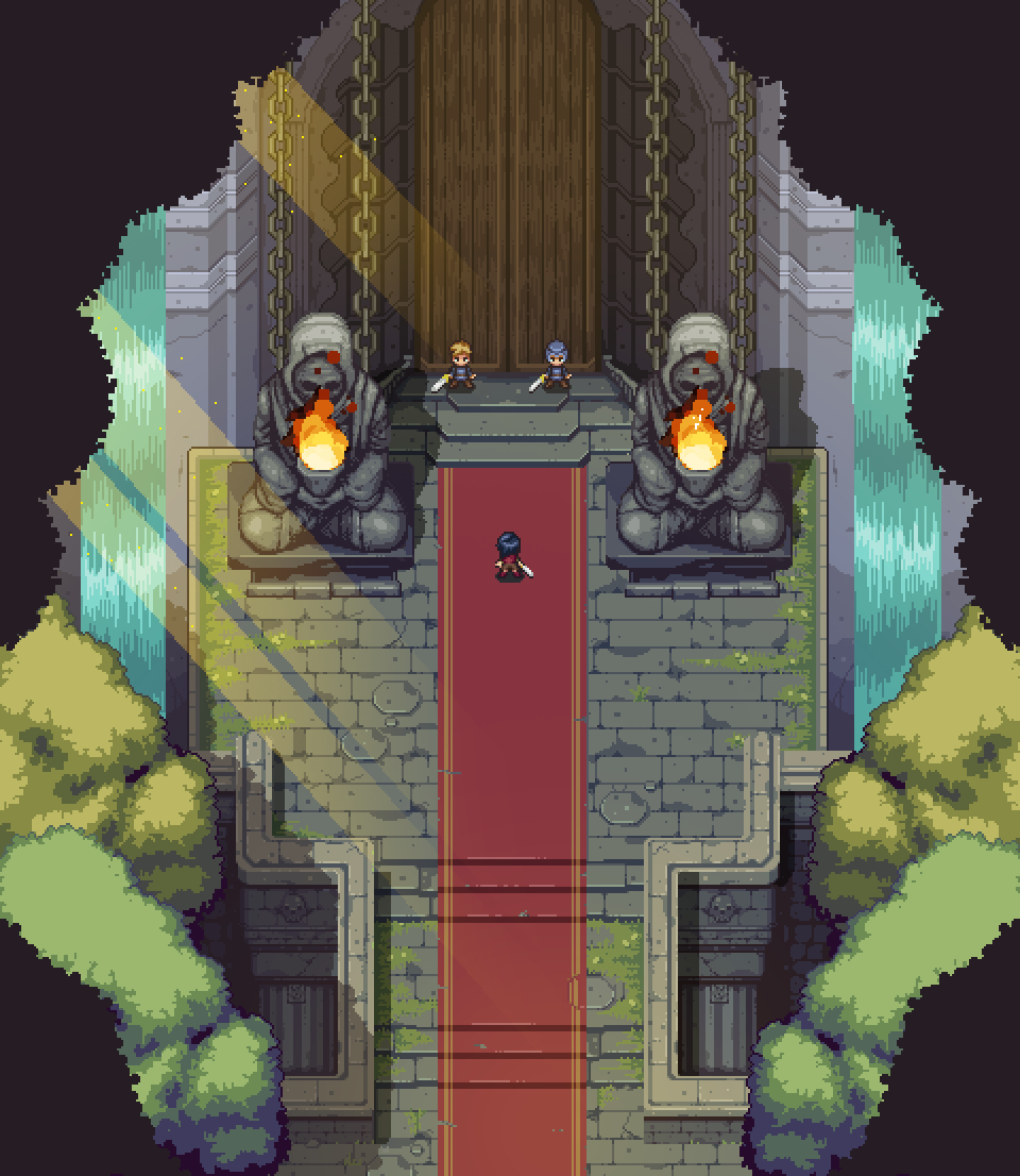 One of the spectacular places you can see in Eternal Legend! #gamedev #pixelart #Tactical #screenshotsaturday  #ドット絵