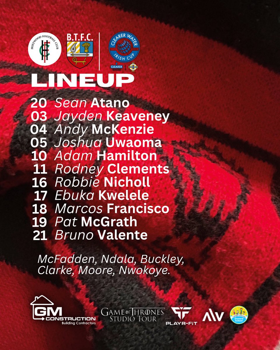 banbridgetownfc's tweet photo. 𝙇𝙞𝙣𝙚𝙪𝙥 𝘾𝙤𝙣𝙛𝙞𝙧𝙢𝙚𝙙 

Robbie Rock confirms our first Town starting XI of the new season. 🔴⚫️

#monthetown https://t.co/rHpAH6WhCp