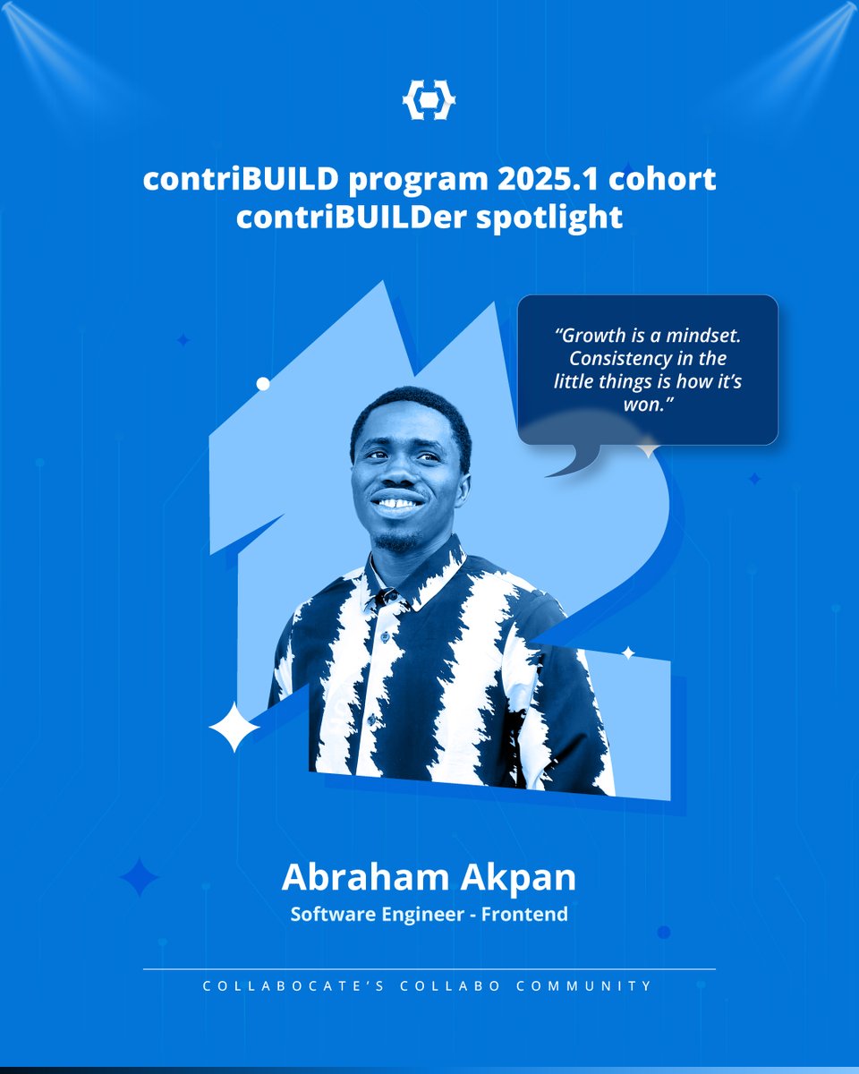 collabocate_OSC's tweet photo. ✍🏼 @AkpanAbraham4 is one of the few people who already had work experience before joining @collabocate_OSC 🥸
Abraham's 🔥 contribution journey with Collabocate's Collabo Community started in 2024. His contributions...
See Thread 🧵
#opensource #collabocate #community https://t.co/tN5oq8a3NU