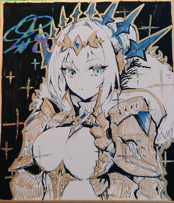 サインに使った『ウチハク』仕様ミニ色紙です(本日のイベント用描き下ろし) 箔押しサインもおかげさまで多くの方にご好評いただきました 自分も特別感を気に入ってるので嬉しいですし、また機会があれば次も用意します! お越しいただいた皆様、スタッフの皆様、本日はありがとうございました!