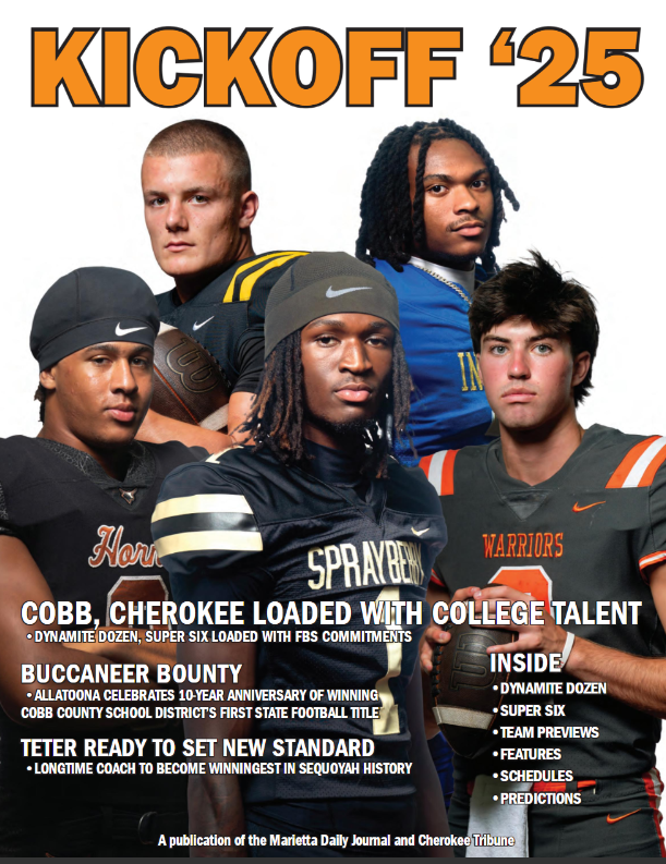 🏈 KICKOFF '25 is available now!
Get ready for HS football in Cobb &amp; Cherokee counties with team previews, college-bound talent, schedules &amp; more...

🔥 Dynamite Dozen
💥 Super Six
📅 Previews/Predictions

Grab your copy in this today's Marietta Daily Journal!
#Kickoff25 #MDJ
