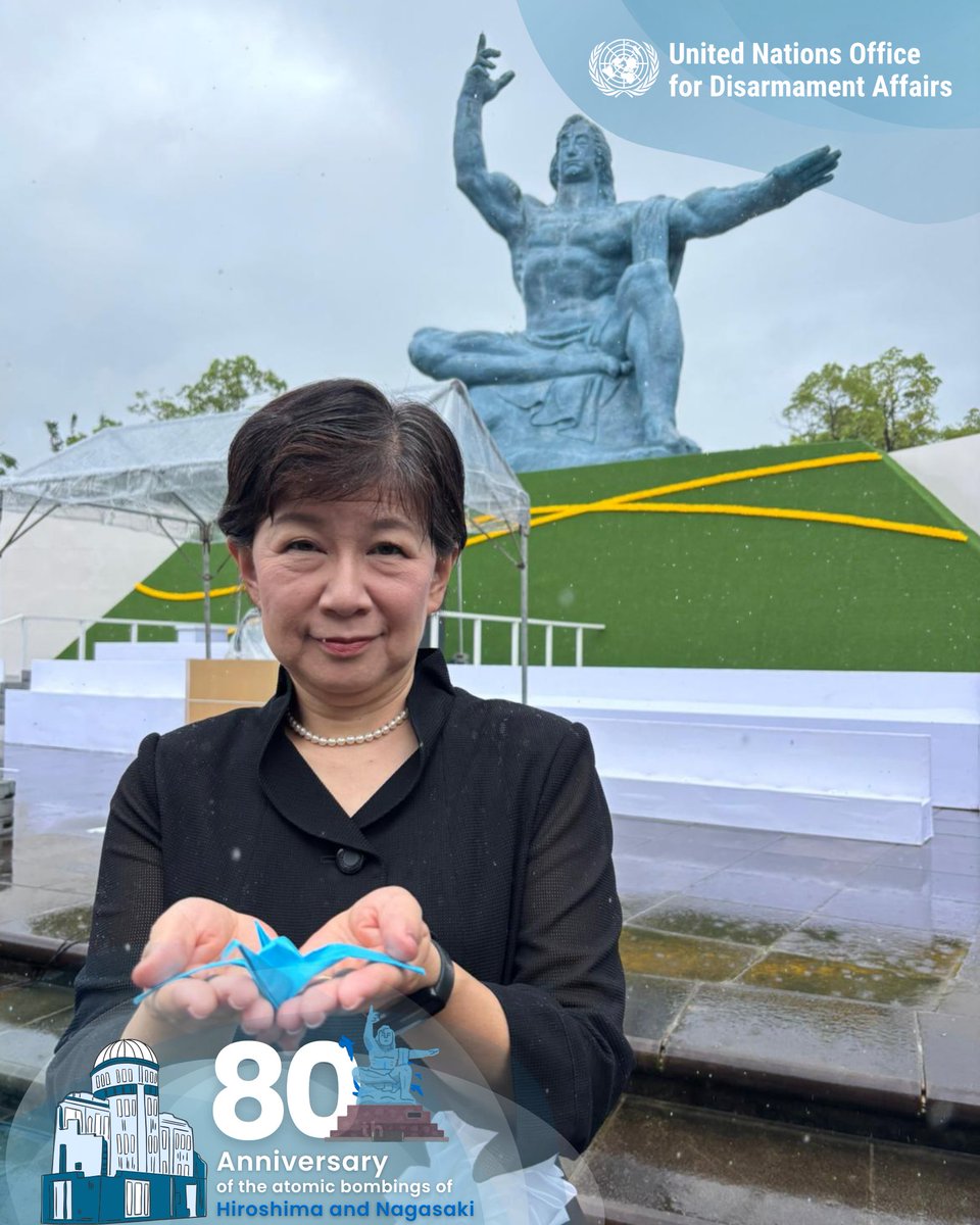 ODA (@un_disarmament) on Twitter photo In Nagasaki, High Representative <a href="/INakamitsu/">Izumi Nakamitsu</a> participated in the commemoration of the 80th anniversary of the atomic bombing, delivering a statement on behalf of @antoniguterres and laying flowers in remembrance of victims and the enduring legacy of the survivors - the Hibakusha. In Nagasaki, High Representative <a href="/INakamitsu/">Izumi Nakamitsu</a> participated in the commemoration of the 80th anniversary of the atomic bombing, delivering a statement on behalf of @antoniguterres and laying flowers in remembrance of victims and the enduring legacy of the survivors - the Hibakusha.