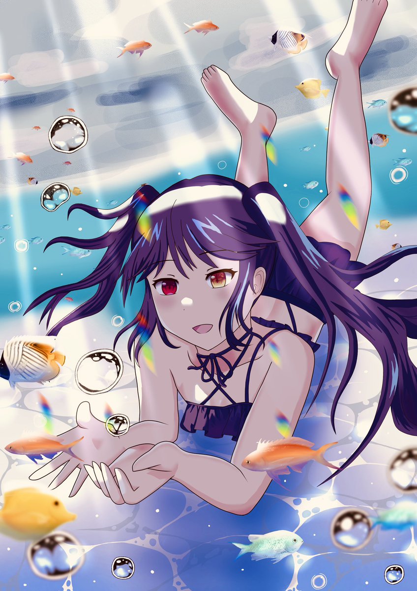 10Anpontan's tweet photo. 夏だ〜！！泳ぐぞ〜
 #デートアライブ 
#デート・ア・ライブ
#date_a_live 
#時崎狂三 
#tokisakikurumi 
#イラスト https://t.co/LqZxzvyEx5