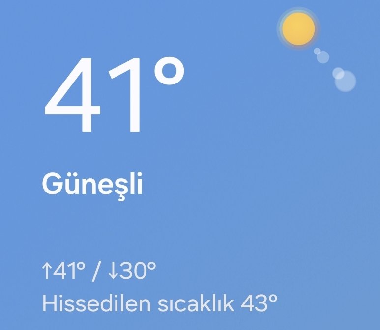Görsel diyor ki 41 kere maşallah yaz çok güzel bir mevsimdir aman nazar değmesin..
Sıcak diye kandırılıp oyuna gelmeyin sıcak mıcak yok.