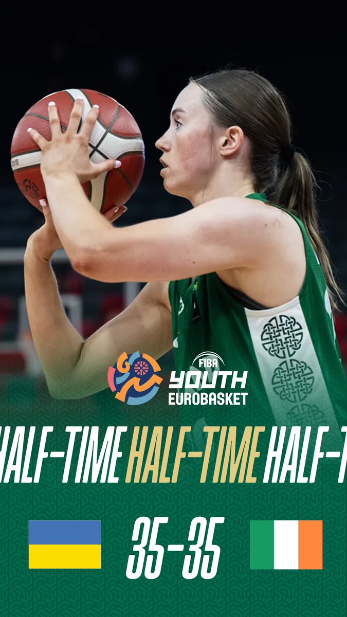 All level at the break. 

#GreenMeansGo ☘️ || #IrishBasketball