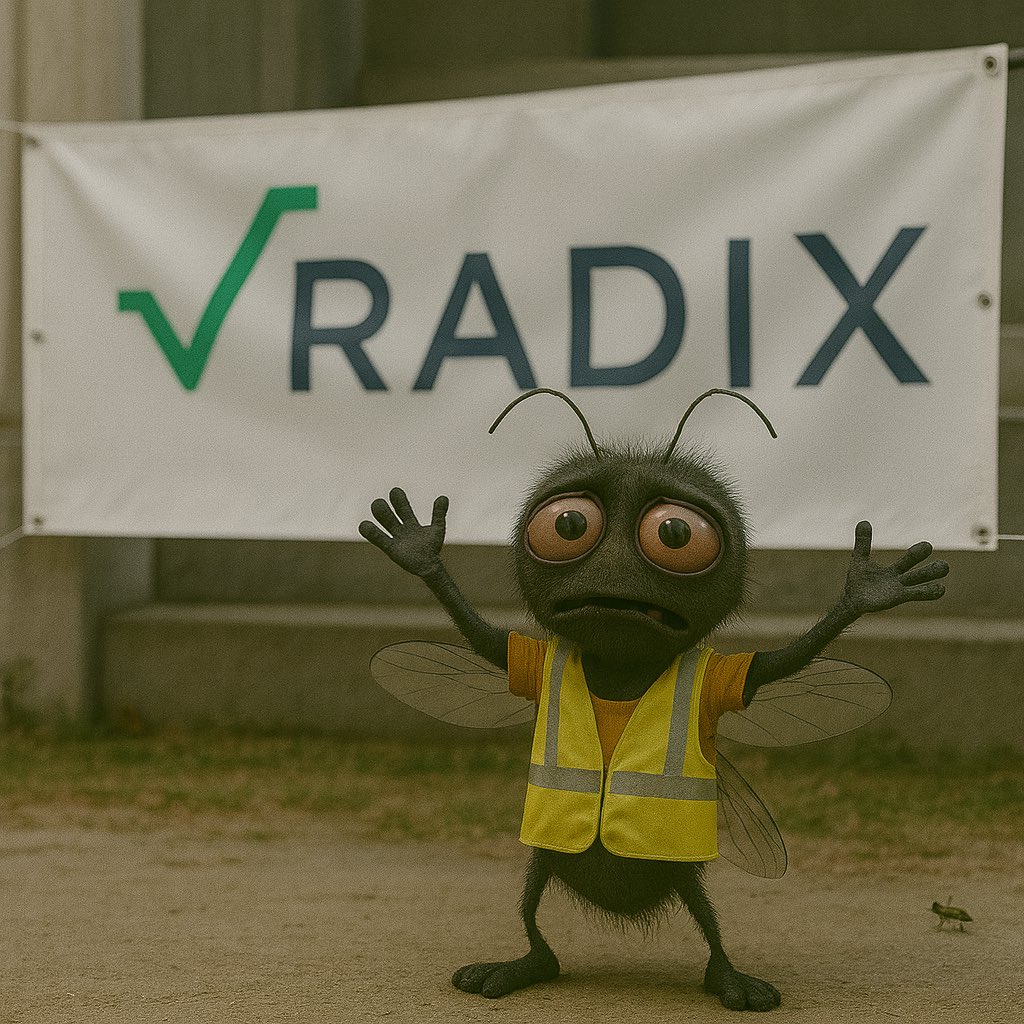 rundotfly's tweet photo. 📉 Radix DLT is bouncing back. 📈
Meanwhile, Pat the Fly’s over here waving his tiny arms like a maniac, wearing a hi-viz vest, and shouting “LOOK AT ME!”

And still… crickets. 🦗

What else can he do? Buzz naked across the Radix logo? 😉

One small stake for you, one giant leap for fly-kind 🪰 

Your move, XRD fam.

#RunFly #Radix #XRD #Crypto #PatTheFly #defly #defi #meme #nft