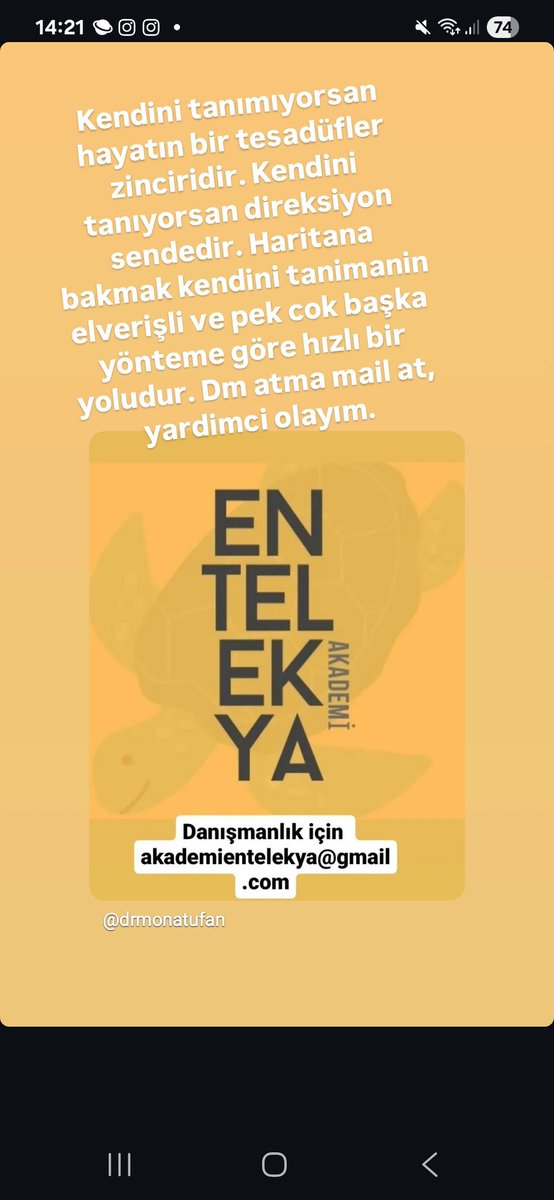 Bana sadece mail üzerinden ulaşabilirsiniz.