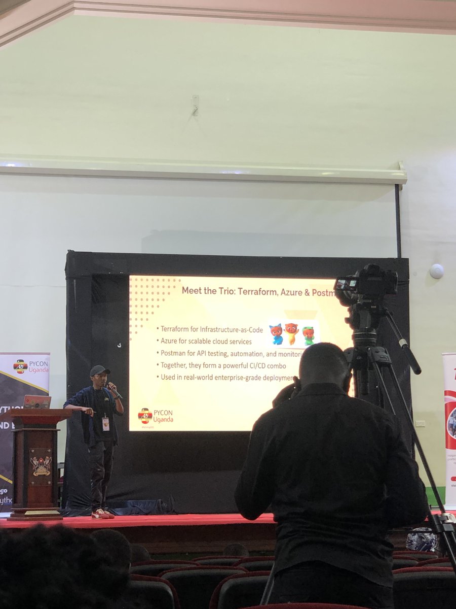 petercodes34's tweet photo. 🚀 At #PyConUganda2025 meeting the ultimate devops trio:
🛠️ Terraform – Infrastructure-as-Code
☁️ Azure – Scalable cloud services
📬 Postman – API testing &amp; monitoring
Together = enterprise-grade CI/CD power! 💪
#PyConUganda #PyCon https://t.co/oM3CooC9z8
