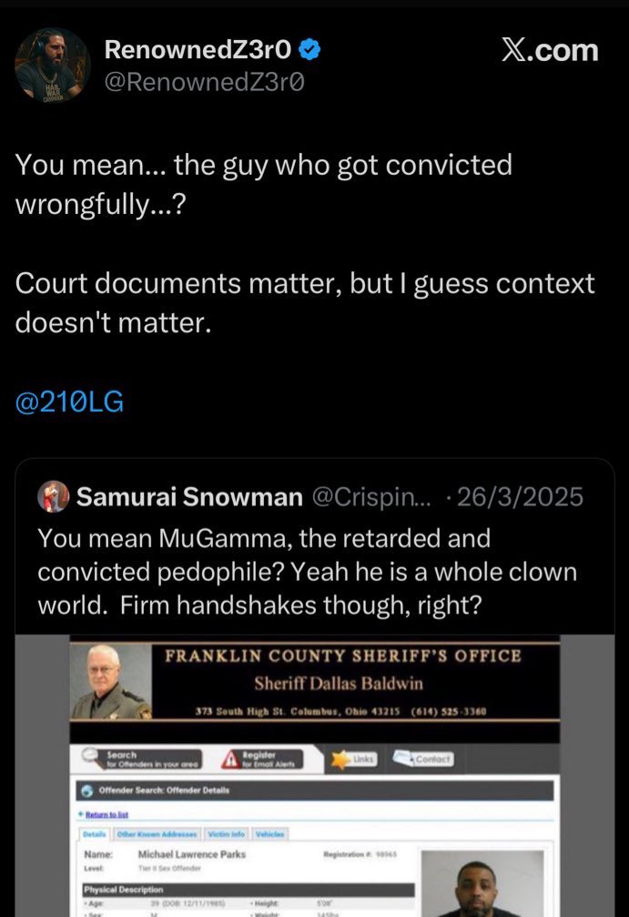 StrayBeans (@micedvolvos) on Twitter photo Sturgis, you have publicly said you also like fiction involving underage children.
AND you have lied to cover an ACTUAL convicted sex offender who raped an underage child. Twice.
Another massive, embarrassing L.
<a href="/RenownedZ3r0/">RenownedZ3r0</a> Sturgis, you have publicly said you also like fiction involving underage children.
AND you have lied to cover an ACTUAL convicted sex offender who raped an underage child. Twice.
Another massive, embarrassing L.
<a href="/RenownedZ3r0/">RenownedZ3r0</a>