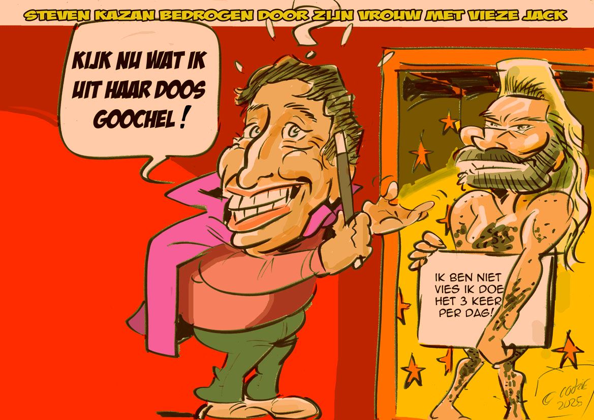 cartoon Steven kazan,ontgoocheld  Steven sterkte gewenst! #goochel #goochelaar #ontgoochelt #cartoon #SBS #karikatuur