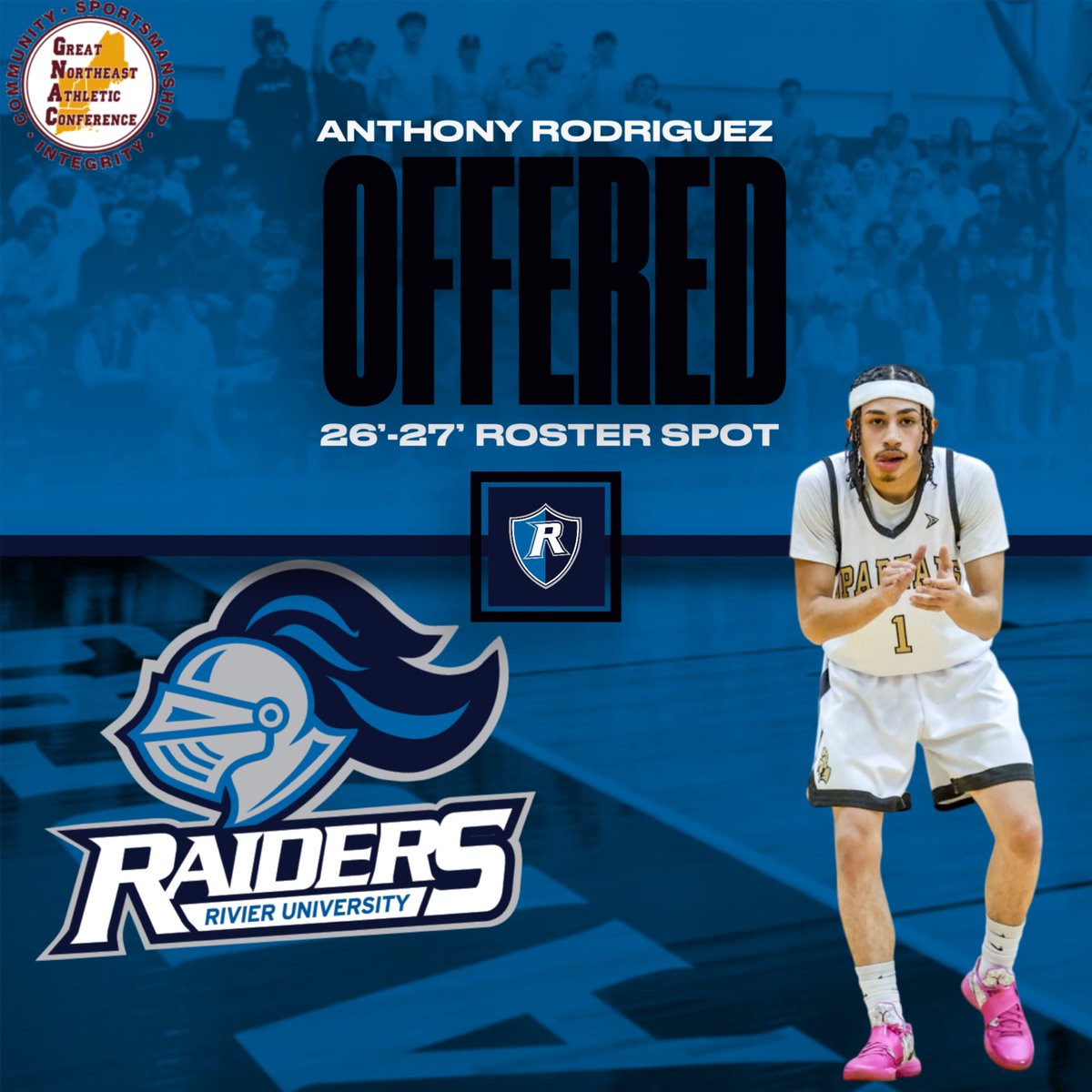 Anthony Rodriguez (@theantrod1) on Twitter photo Blessed to receive my first collegiate offer from <a href="/Rivier_MBB/">Rivier Men’s Basketball</a>. Go Raiders!! Blessed to receive my first collegiate offer from <a href="/Rivier_MBB/">Rivier Men’s Basketball</a>. Go Raiders!!