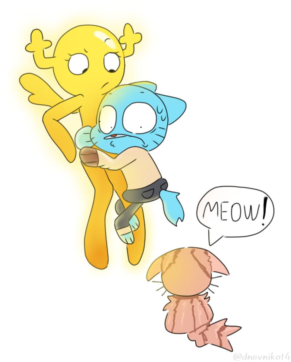 dota_crash's tweet image. 2 years ago I drew this, remembering that Gumball doesn&apos;t like cats :&amp;gt; #tawog #twwwog #penny #penball