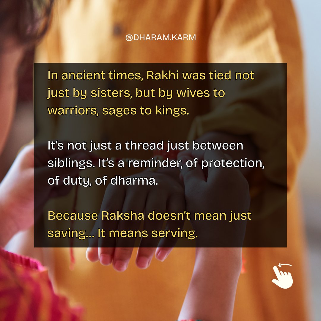 dharam_karm's tweet photo. Rakhi isn’t just a ritual.
It’s a vow of protection, not about relation, but intention.

This year, protect in the purest way:
Offer Annadaan in their name.

Tie more than a thread.
Tie seva. Tie karma.
Offer a Annadaan with @dharam_karm 

#RakshaBandhan #sanatandharm #annadaan https://t.co/9epdOZxfP3