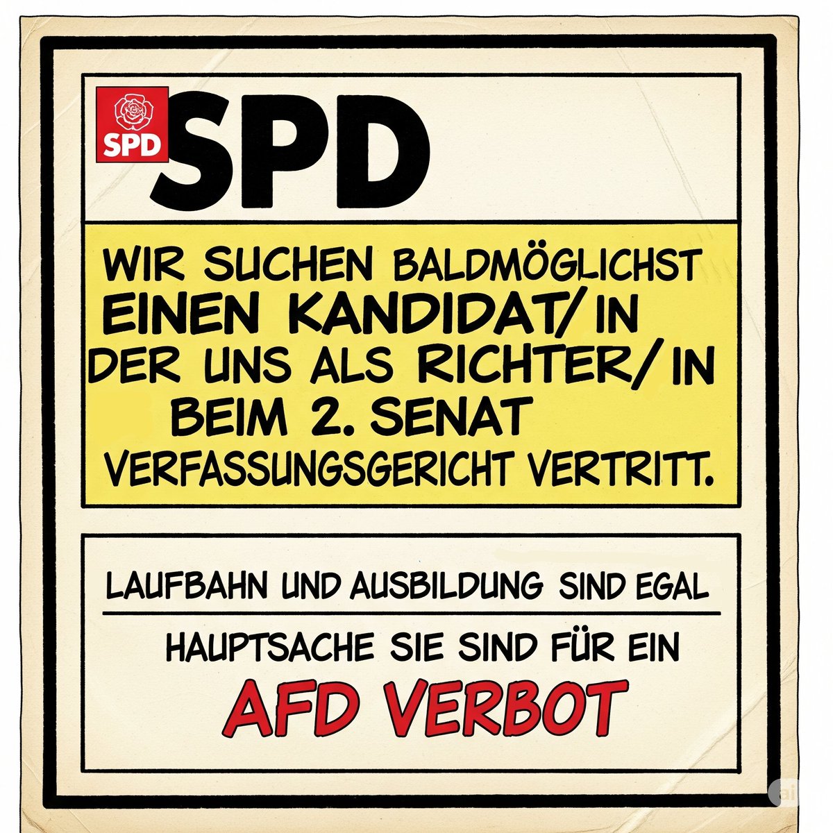 XselbstDenker's tweet photo. #spd #stellenanzeige #afd #frauke #brosius #gehrsdorf #verbot https://t.co/ZV63OlsN6G