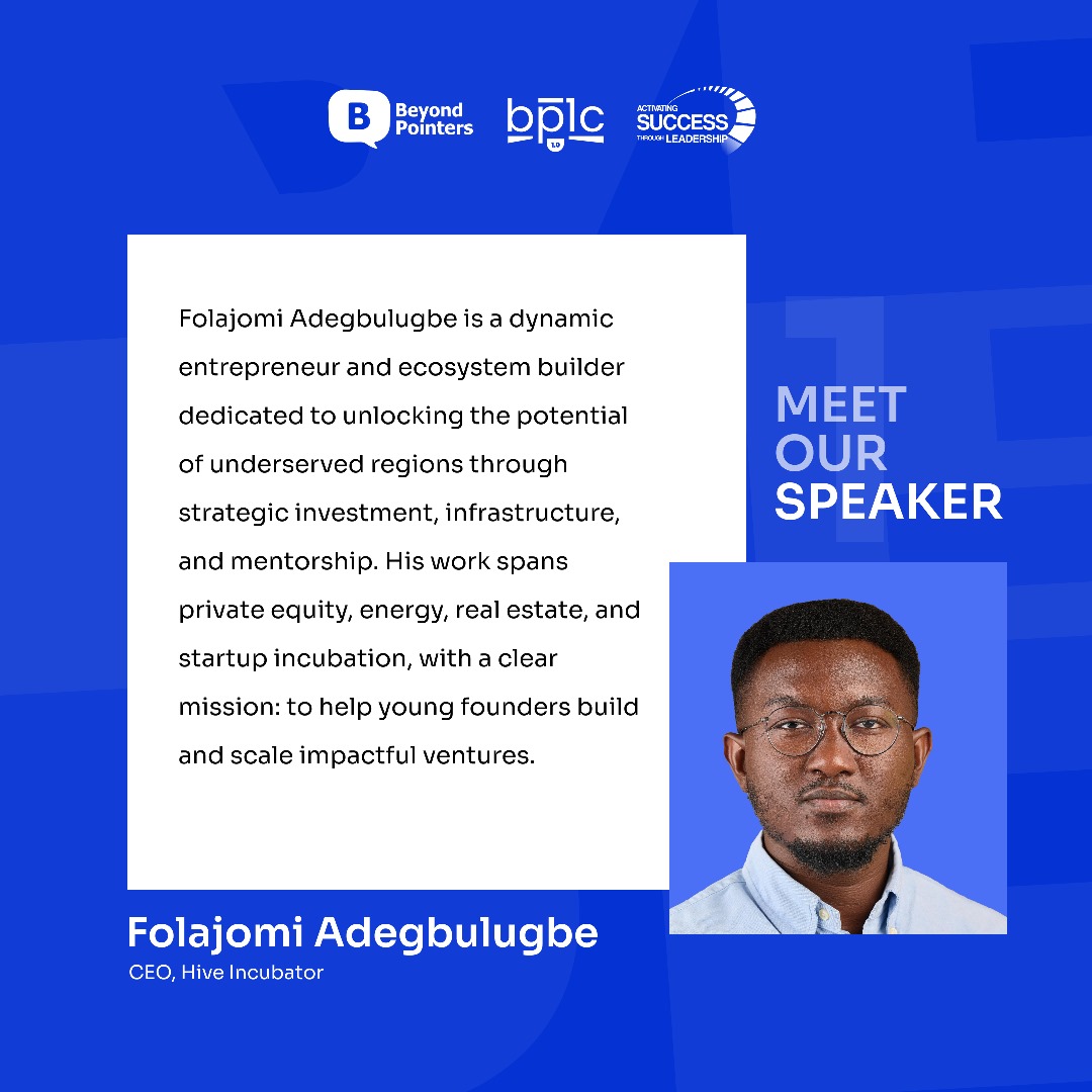 beyond_pointers's tweet photo. Great leaders don’t just speak, they ignite🔥
With one of our incredible speakers, Folajomi Adegbulugbe.
#BPLC1.0 #BeyondPointers #LeadershipConference #BPLCExperience #LeadershipJourney #BeyondLimits #InspireLeadSucceed #LevelUpWithBPLC #ImpactInAction #FutureLeaders https://t.co/u23lXD9iio