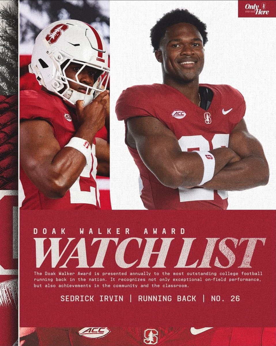 Columbus Explorers Football (@columbusftball) on Twitter photo 🚨 Columbus Alumni Spotlight 🚨
Sedrick Irvin (Class of ‘23) is turning heads at Stanford! 🔥
He’s been named to the Doak Walker Award Watch List — given annually to the nation’s top college RB. 🏆
#CPRIDE #StanfordFootball #DoakWalker 🚨 Columbus Alumni Spotlight 🚨
Sedrick Irvin (Class of ‘23) is turning heads at Stanford! 🔥
He’s been named to the Doak Walker Award Watch List — given annually to the nation’s top college RB. 🏆
#CPRIDE #StanfordFootball #DoakWalker