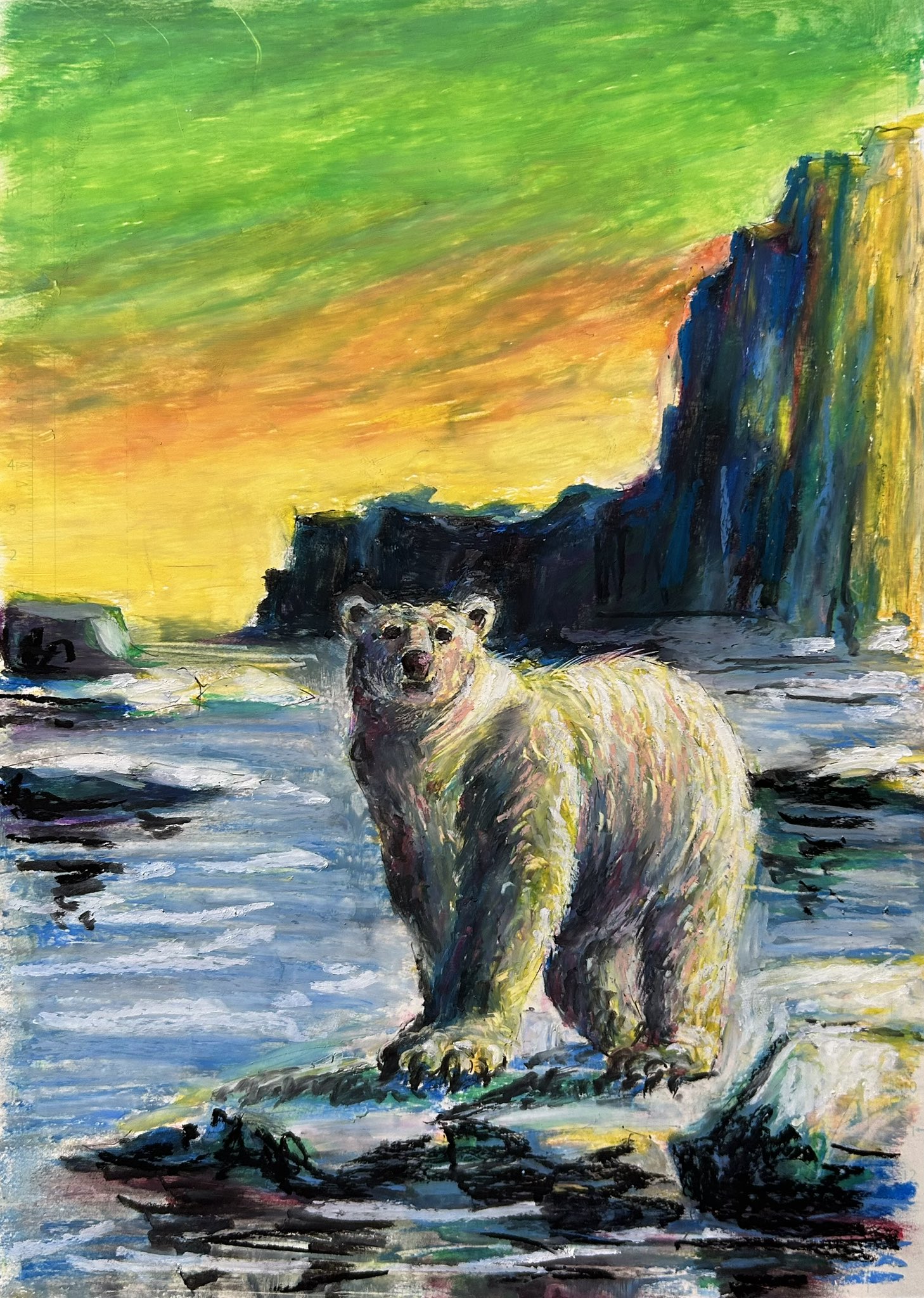 もんちゃん#18 原画 oil painting くま シロクマ もんちゃん#18 原画 oil painting くま シロクマ もんちゃん#14