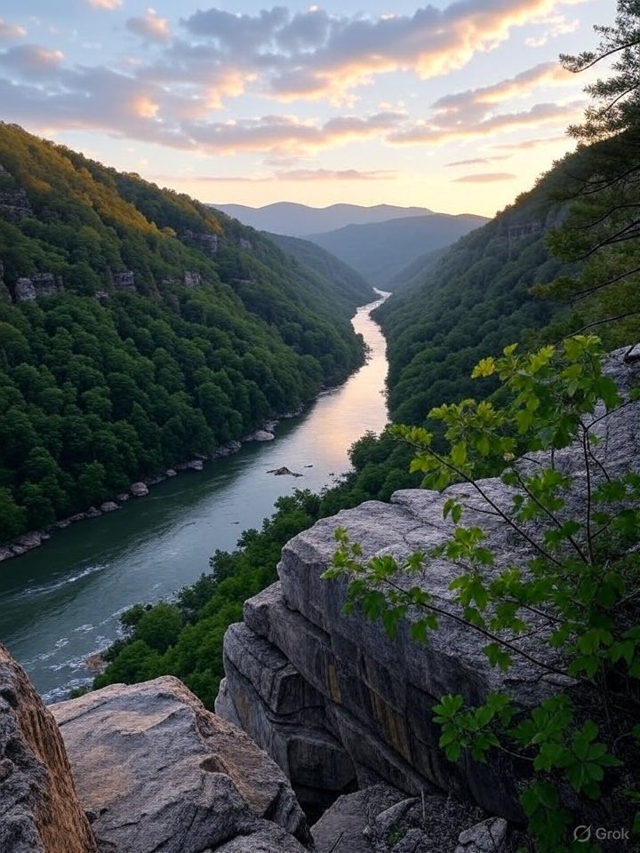 This is groks vision on New River Gorge, Wva.