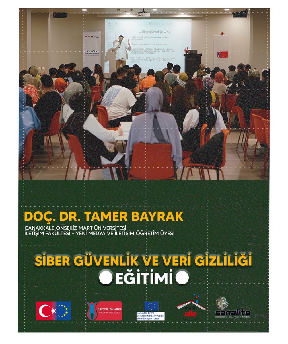 Mutlu Aile Mutlu Çocuk Derneği’nin yürüttüğü AB Projesi “SANALİTE: Dijital Yaşam Rehberliği” kapsamında 9 Ağustos 2025 tarihinde katılımcılarla iki oturumda bir araya geldim:

🛡 Siber Güvenlik ve Veri Gizliliği Eğitimi
🎯 Dijital Hikaye Anlatımı Atölyesi